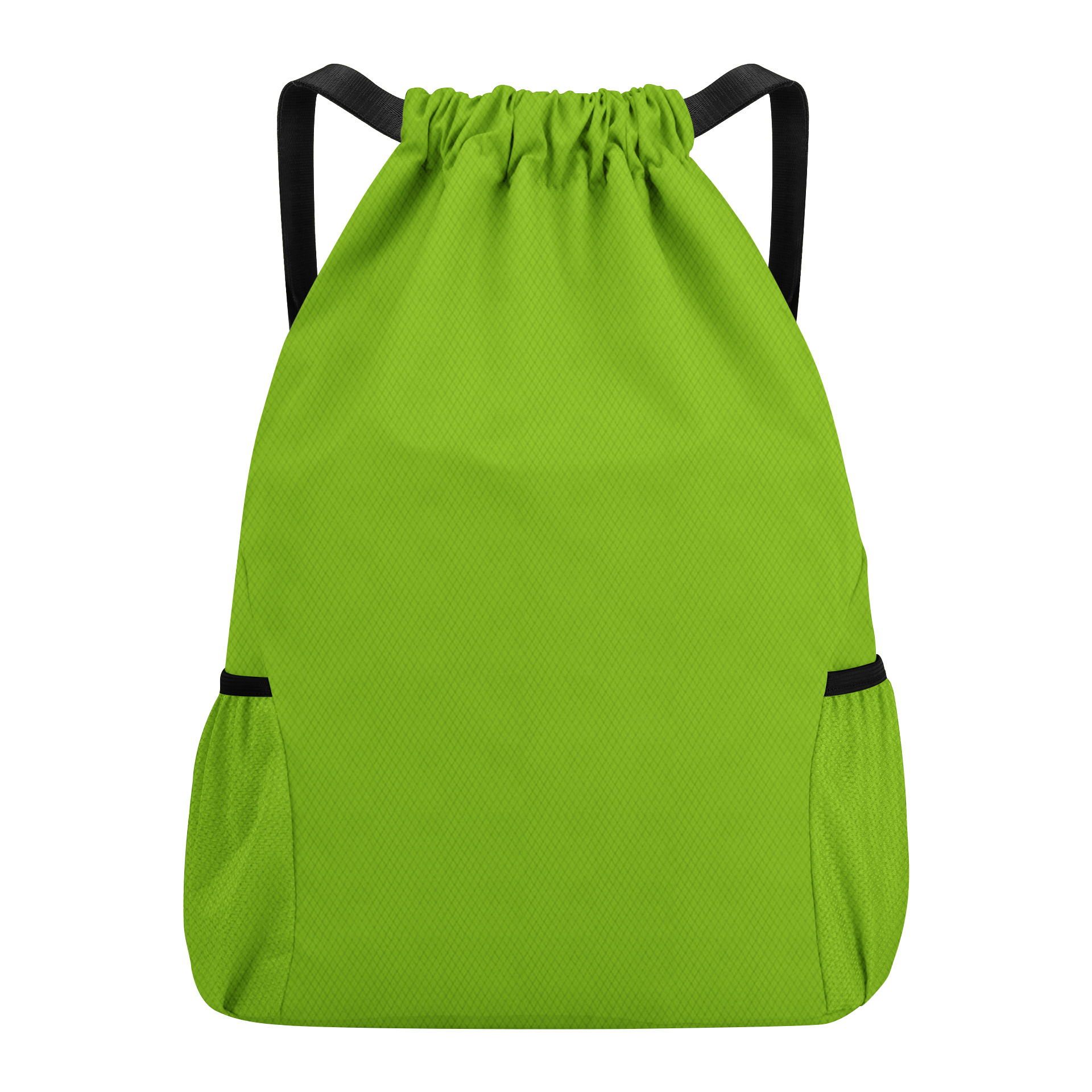 Large Capacity Waterproof Solid Drawstring Backpack With 2 Mesh Pockets 2