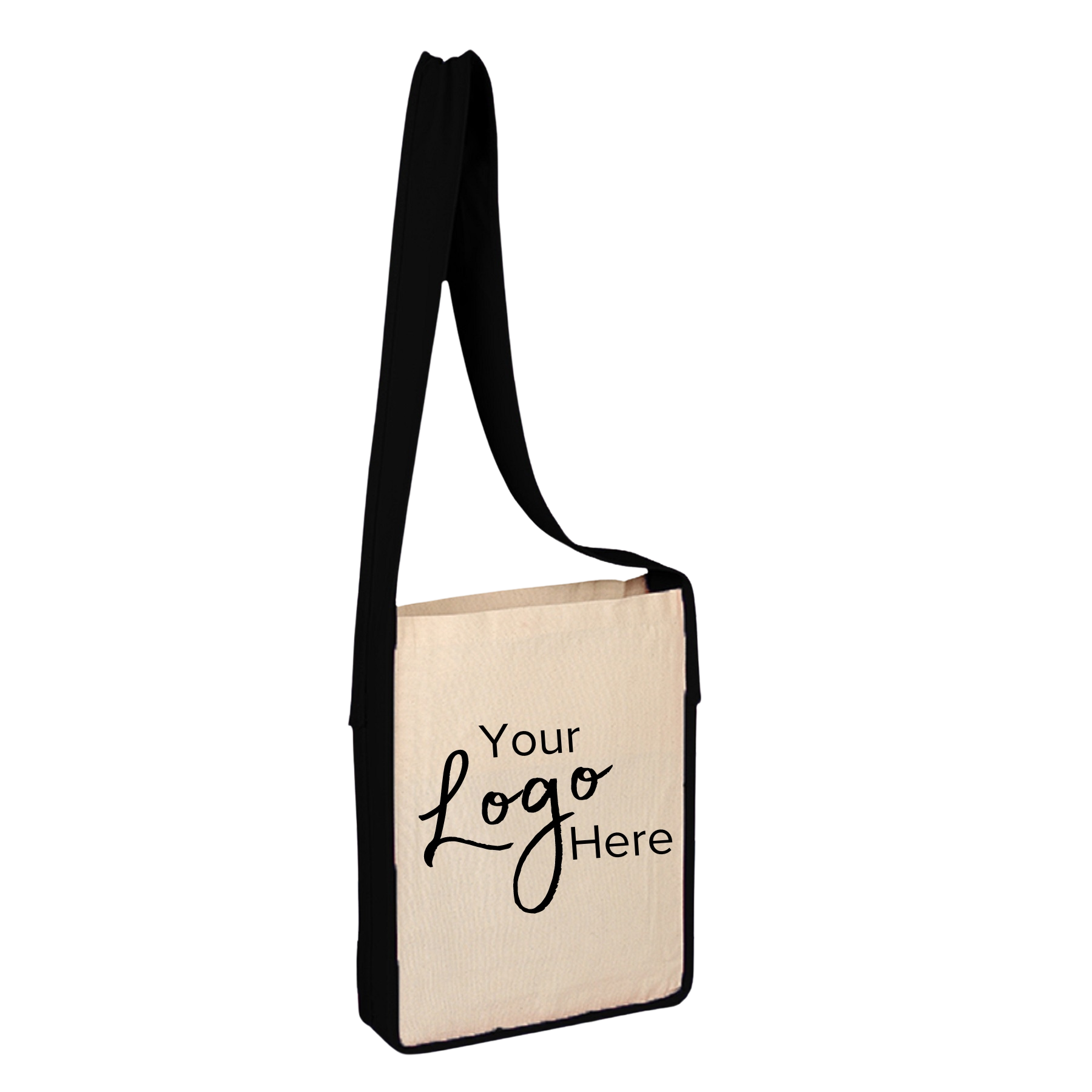 Sling Tote 12"W x 15"H x 3" Gusset Bag with Color Handles