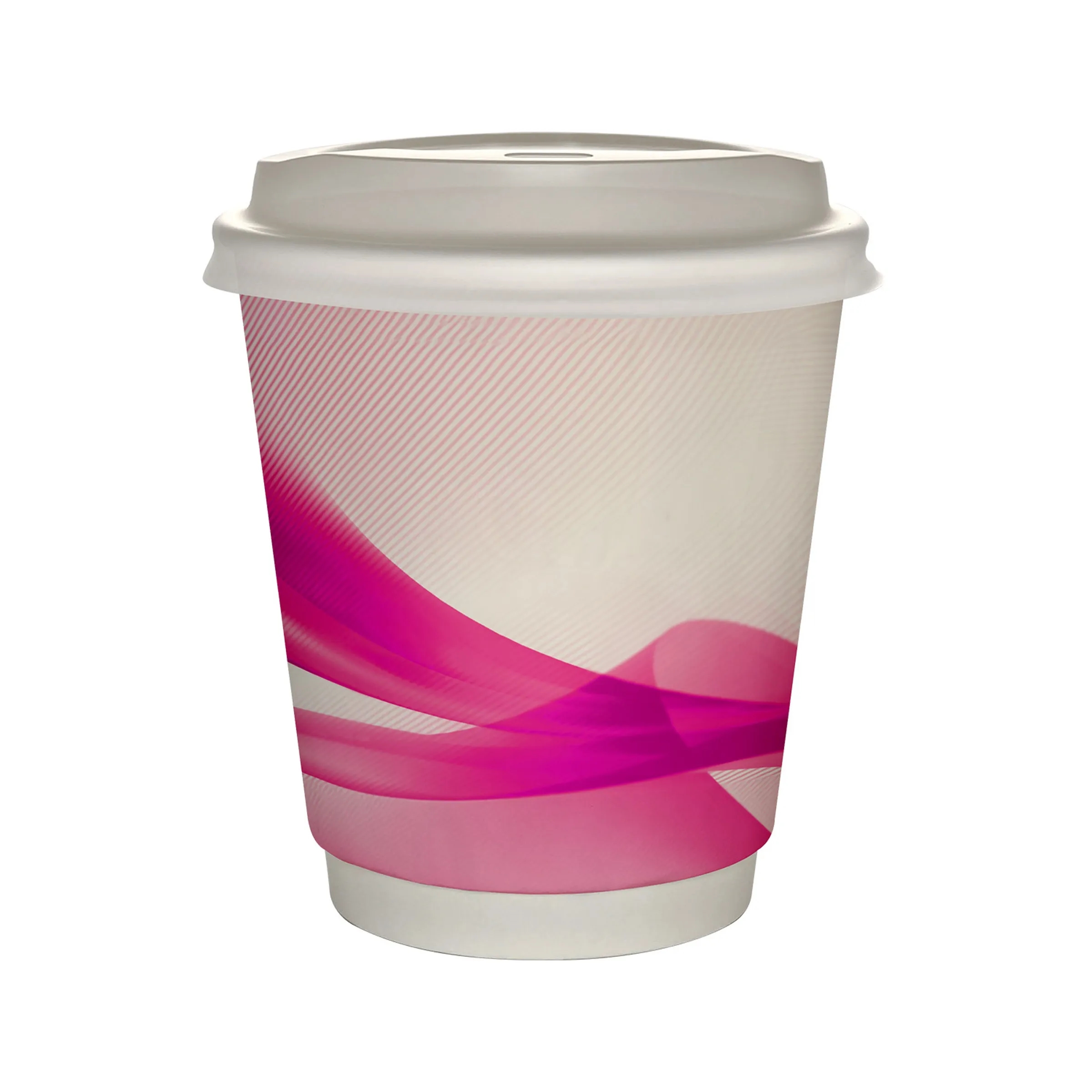 10 oz Full Color Groovy Insulated Paper Cup With Lid 11
