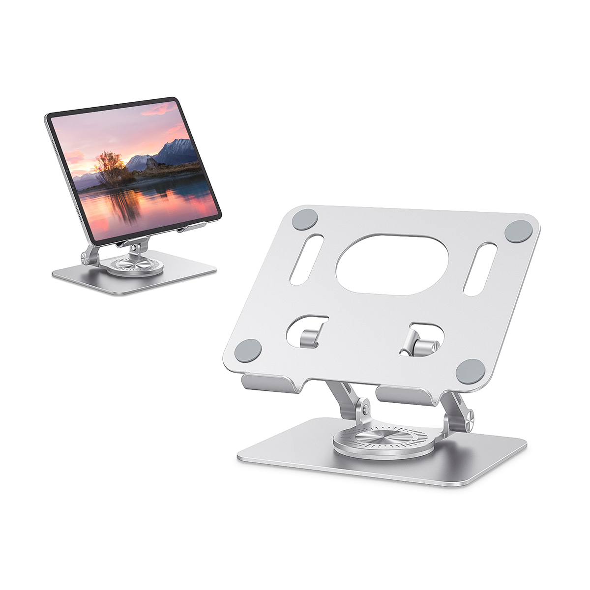 Metal Foldable Desktop Stand for Tablets & Phones – 360° Rotating Holder 15