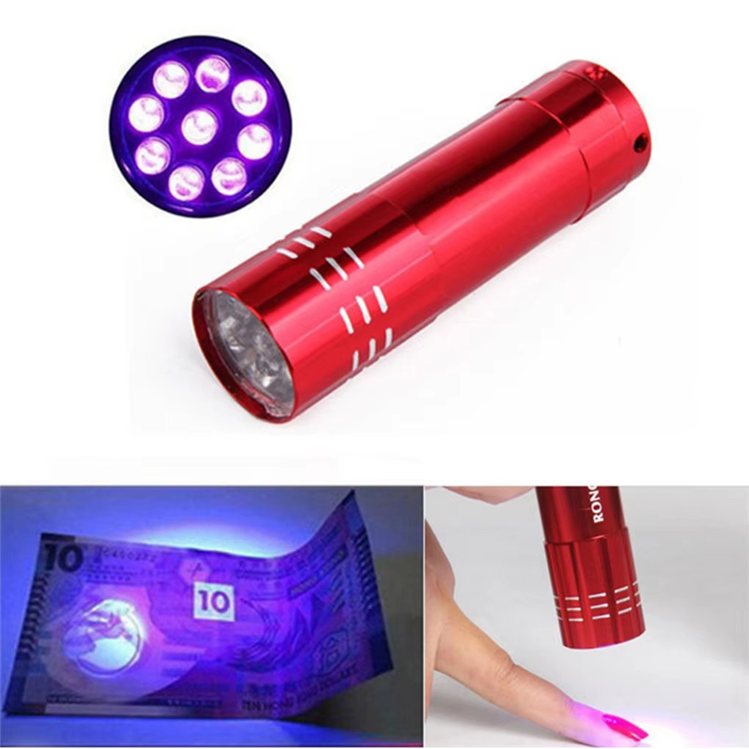 Aluminum Alloy 9 LED Flashlight 9
