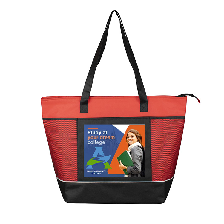 22"W x 16"H x 7 ½"Gusset - "FROST LINE" Super-Sized Insulated Zipper Cooler Tote 32