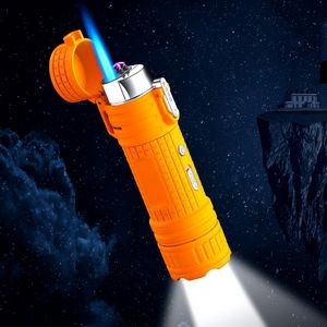 Alloy 4 In 1 Lighter With Flashlight Dual Electric Arc Jet Fire 9