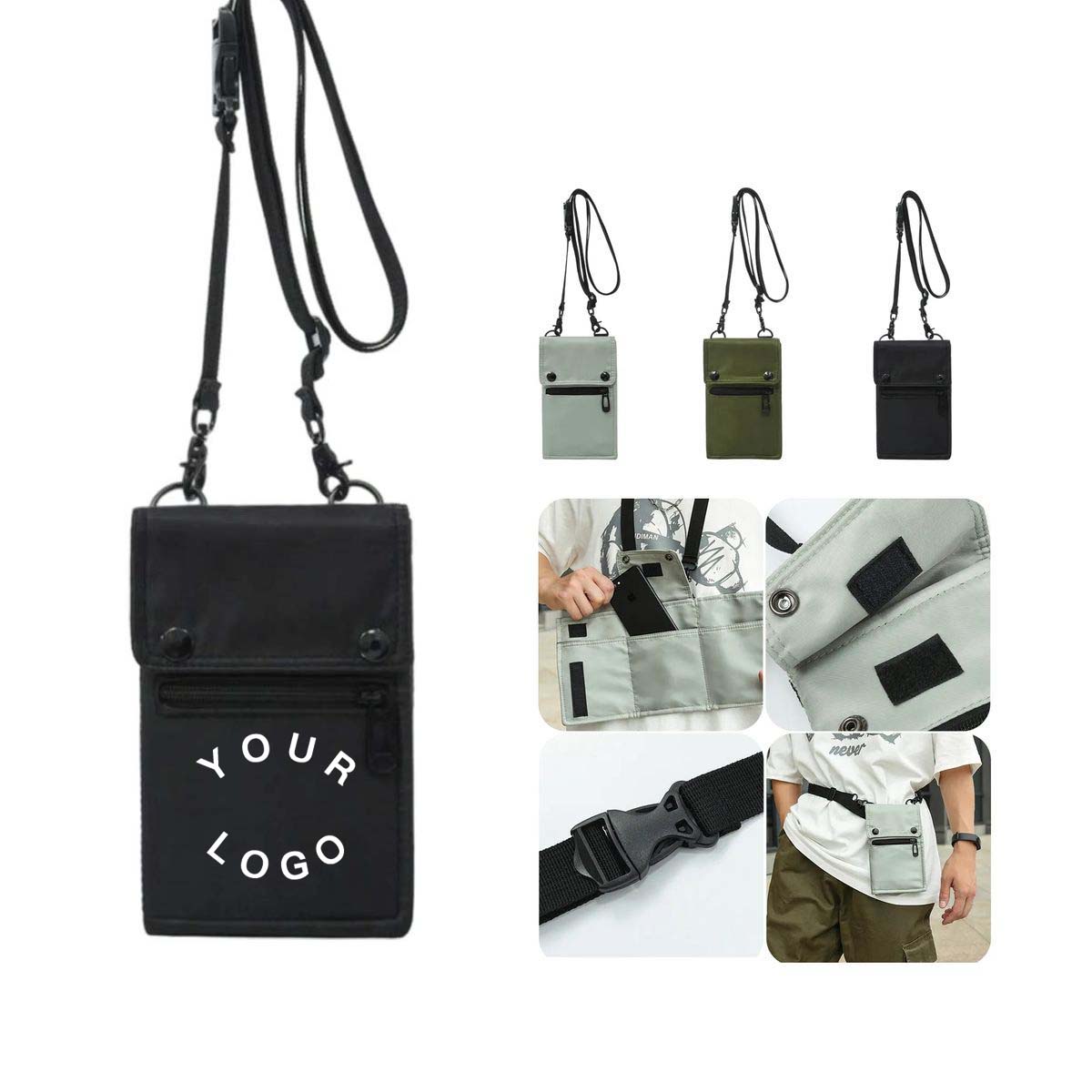 Lightweight Nylon Phone Bag with Adjustable Strap 5