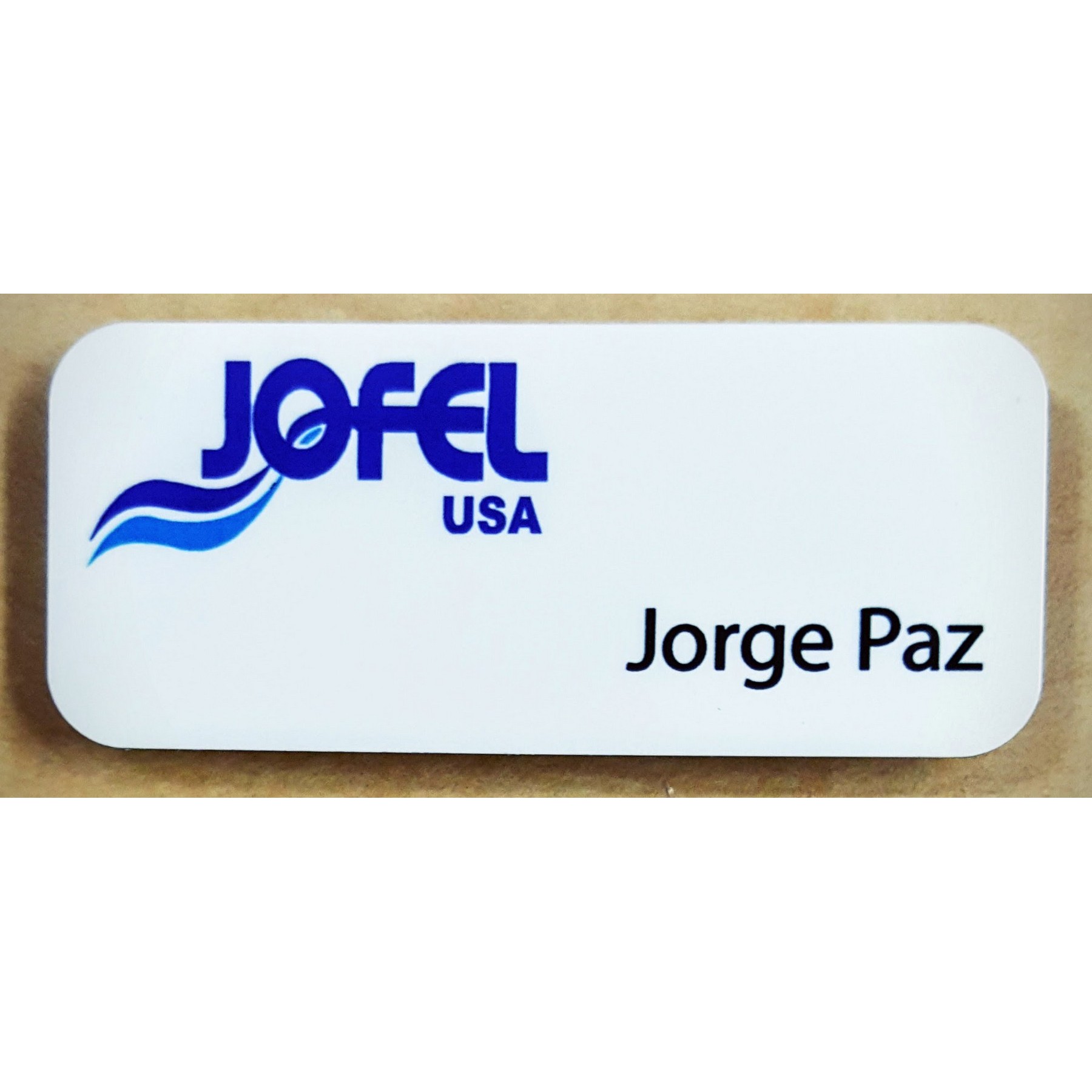 1" Wx3"L Aluminum Name Badge w/Full Color Imprint & Personalization 9