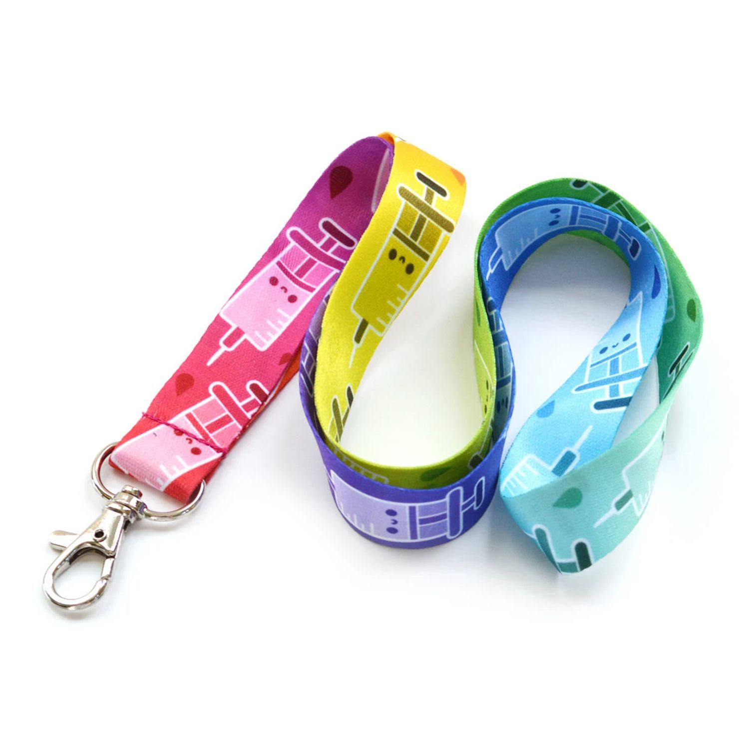 Recycled PET Full Color Sublimation Lanyard Custom Imprint ID Badge Holder