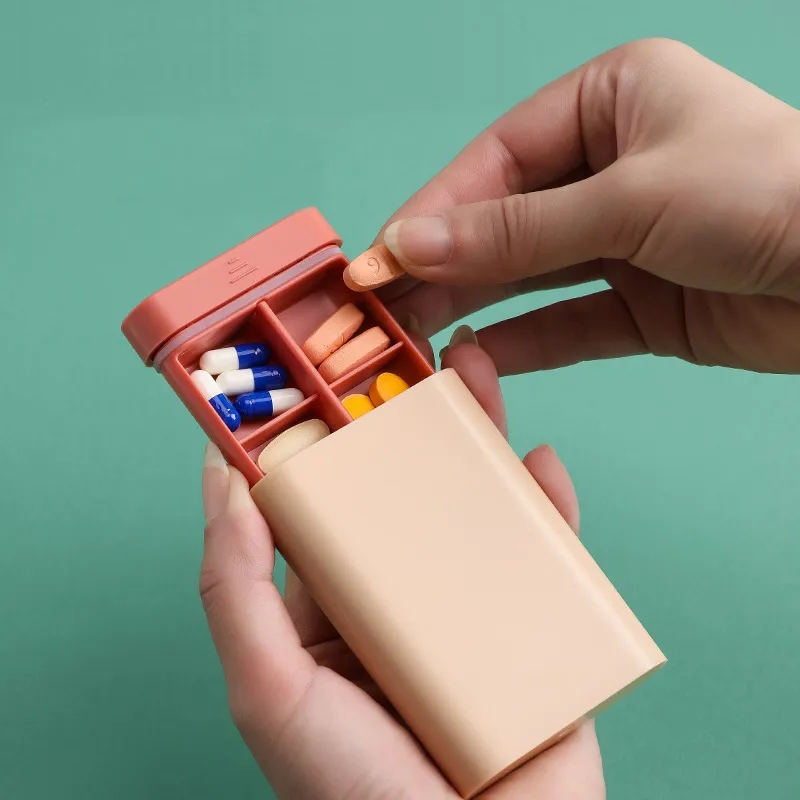 Weekly Pill Box Portable Pocket Wallet Drawer Pusher 4
