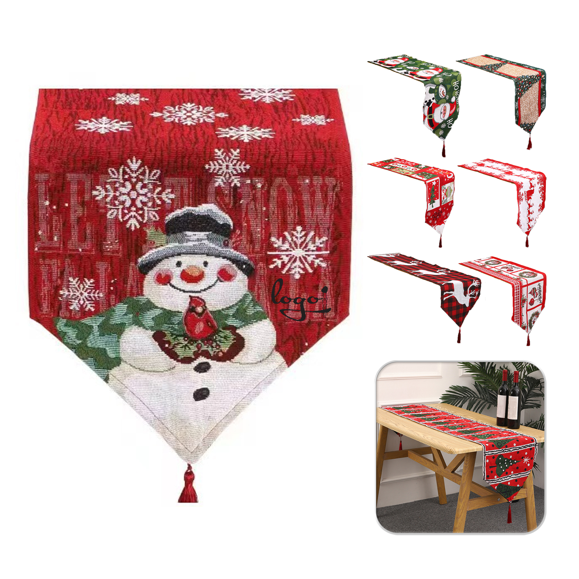 Christmas Snowflake Holiday Table Runner 14
