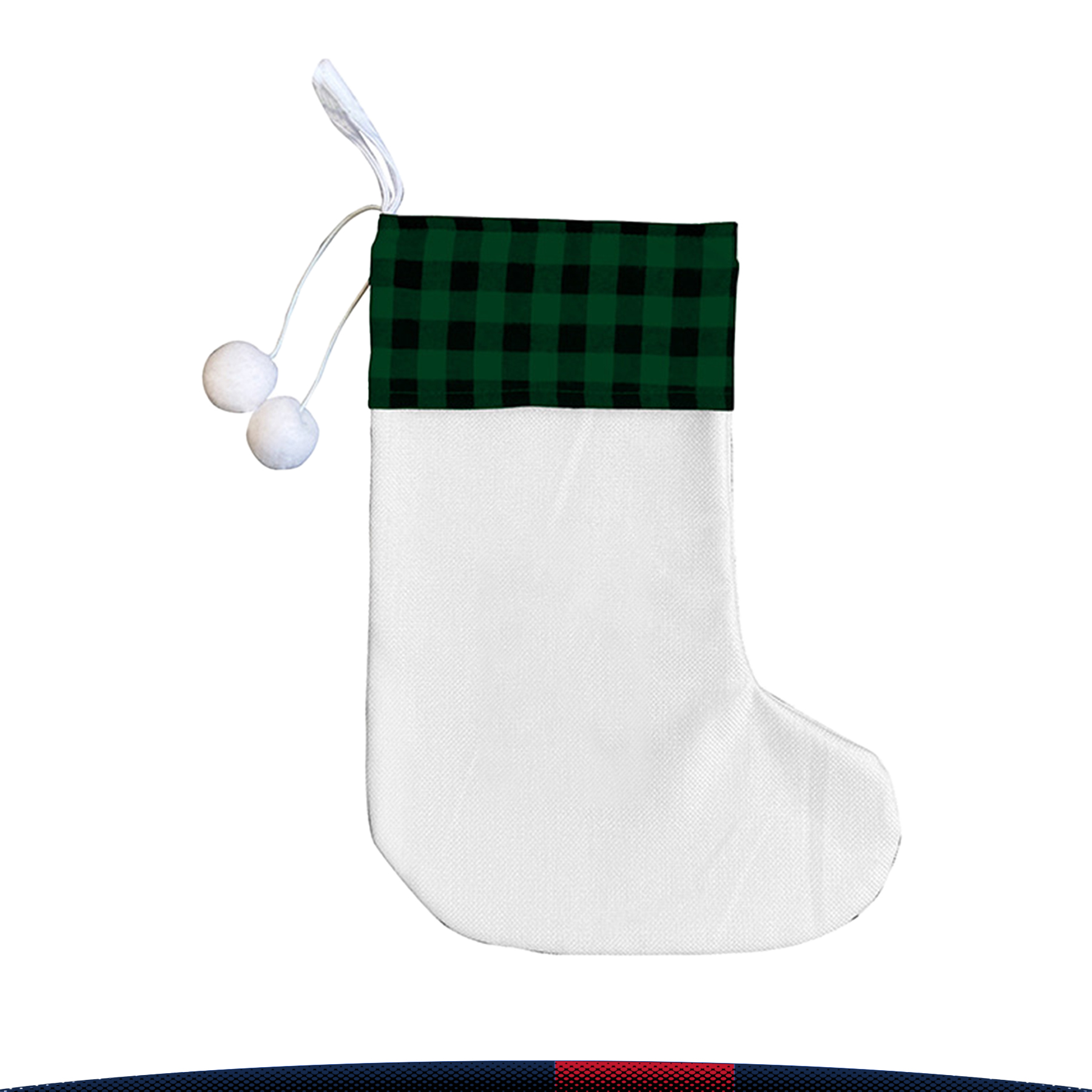 Plaid Pattern Christmas Stocking, custom tote bag with logo imprint 3