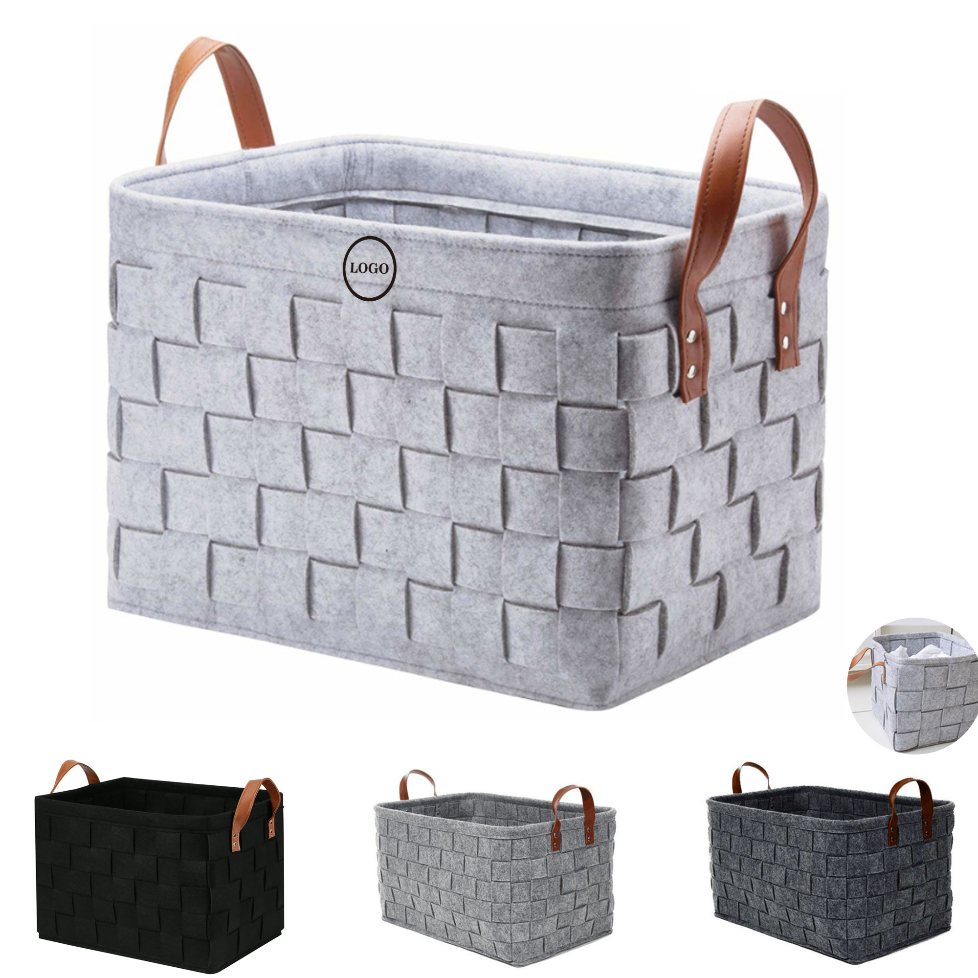 Foldable Felt Basket for Stylish Home Organization 2