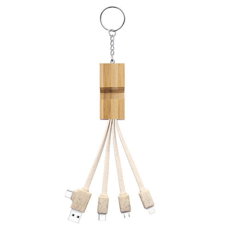 Charging Cables With Bamboo Phone Holder 1