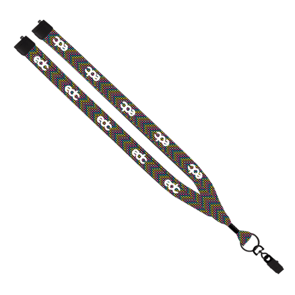 3/4" Dye-Sublimated Lanyard with Metal Crimp & Metal Split-Ring 11