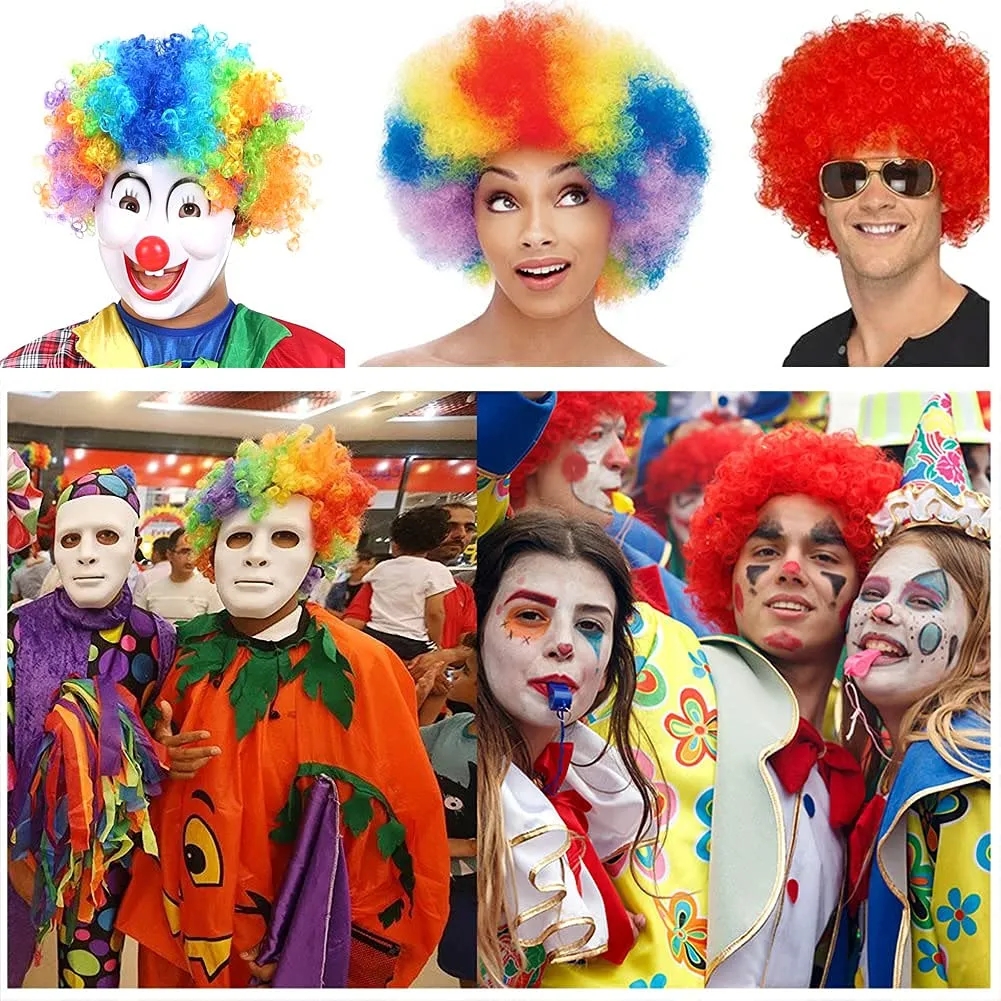 Funny Clown Curly Afro Wigs 9