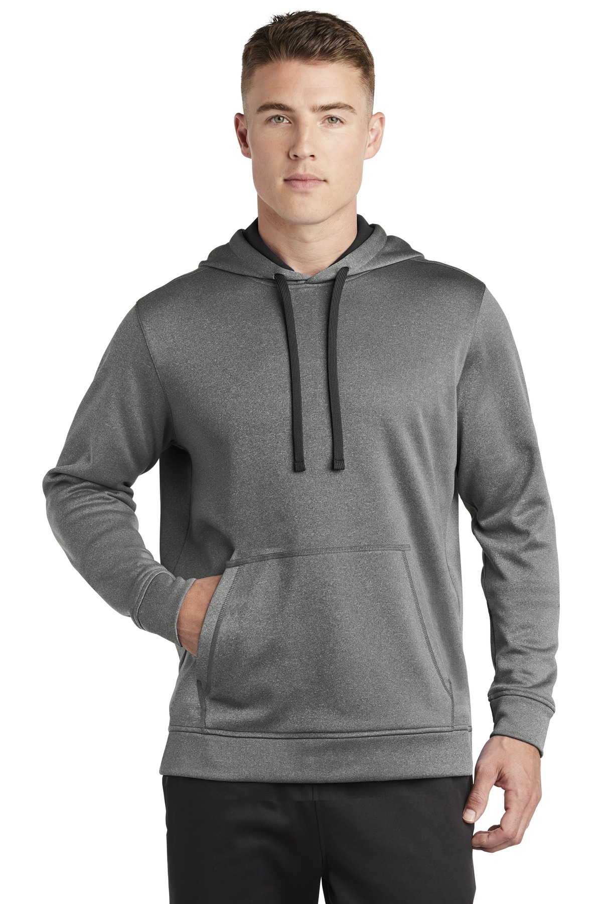 PosiCharge Sport-Wick Heather Fleece Hooded Pullover