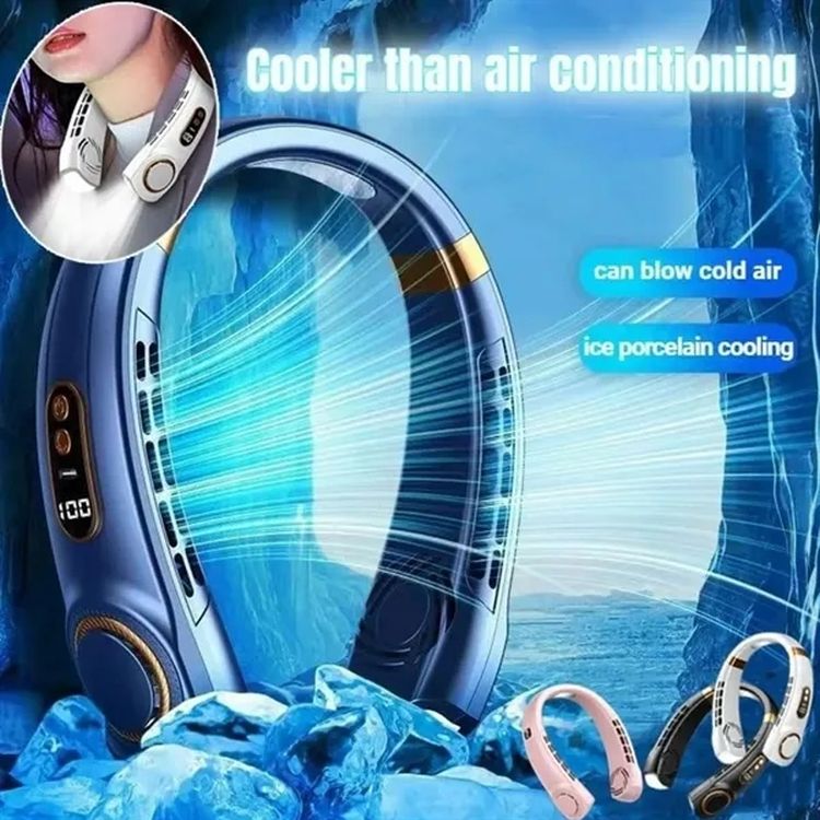 Portable LED Digital Display Neck Hanging Fan 3