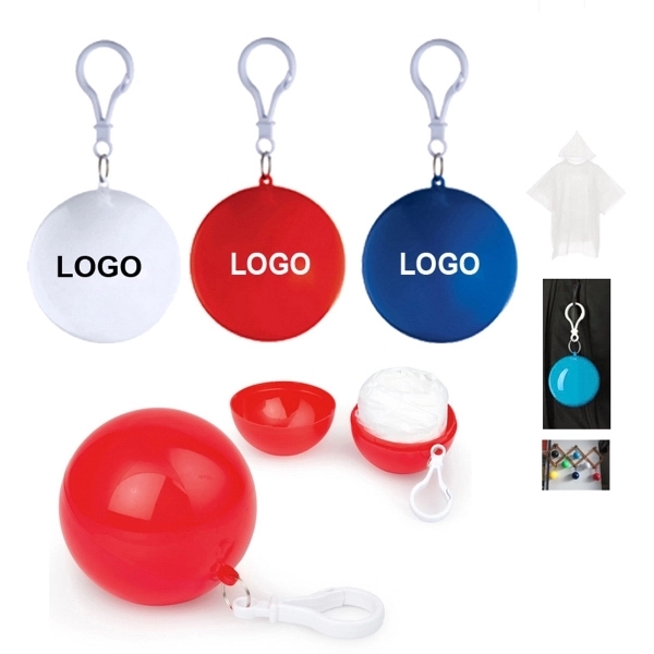 Disposable Poncho Ball Key Chain 2