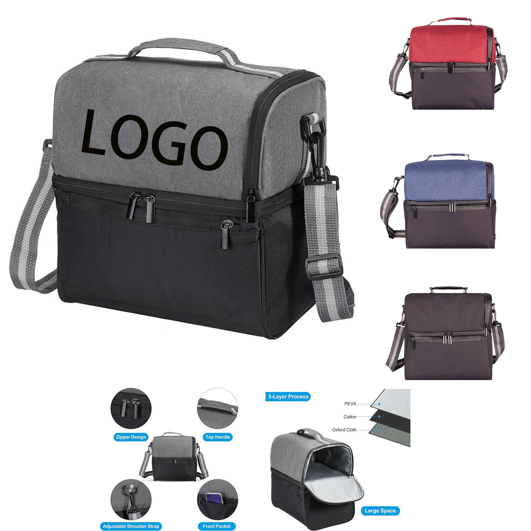 Double Compartment Cooler Lunch Bag