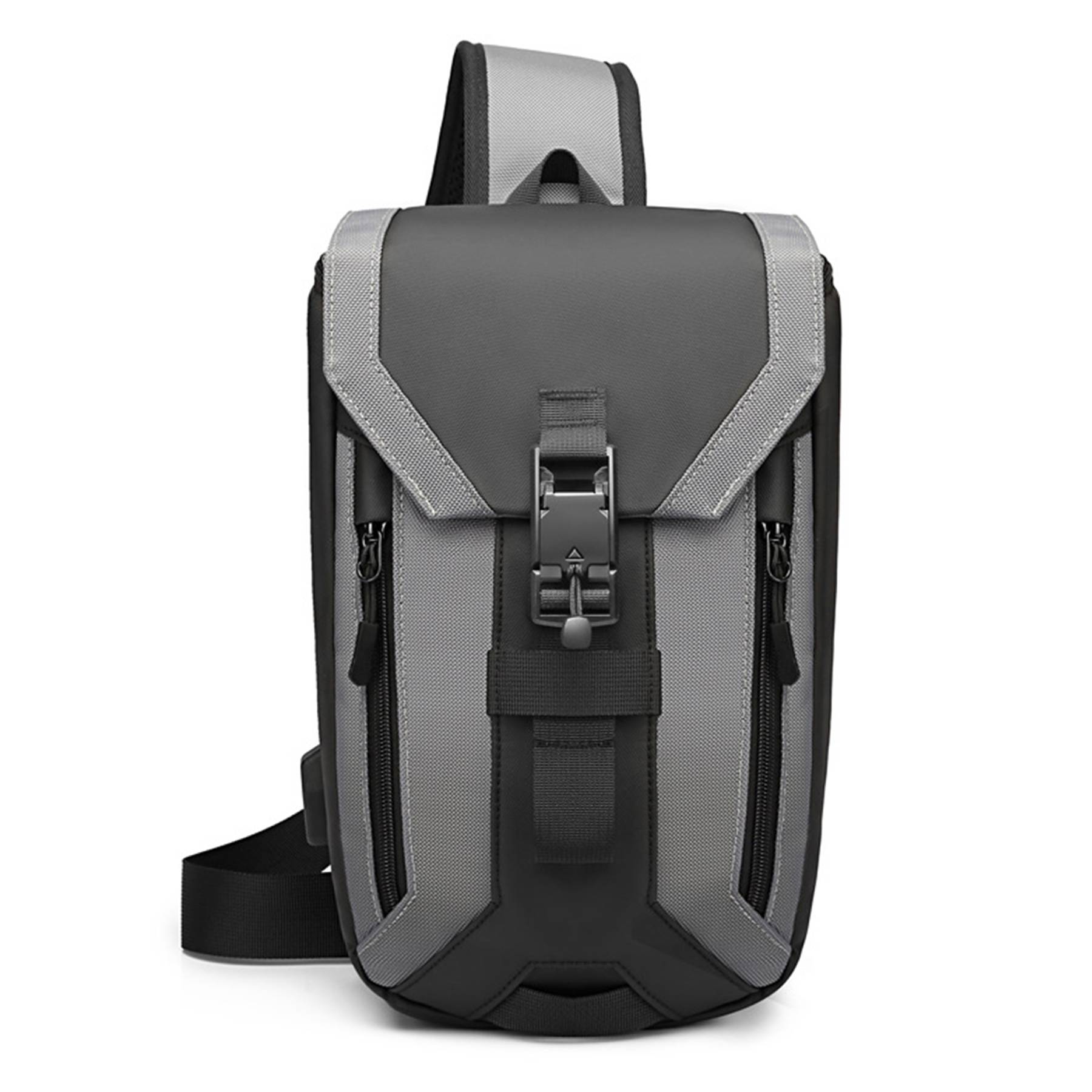 Oxford Waterproof Crossbody Sling Bag With USB Charging Port 6