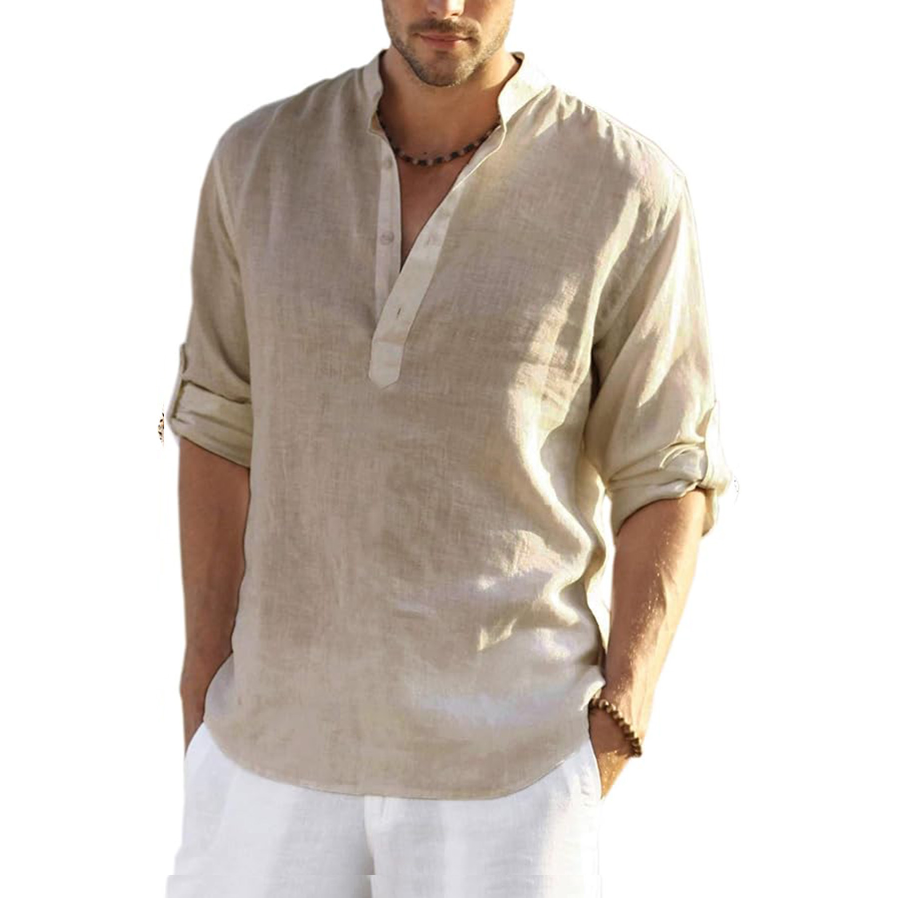 Men's Cotton And Linen Casual Shirts 17