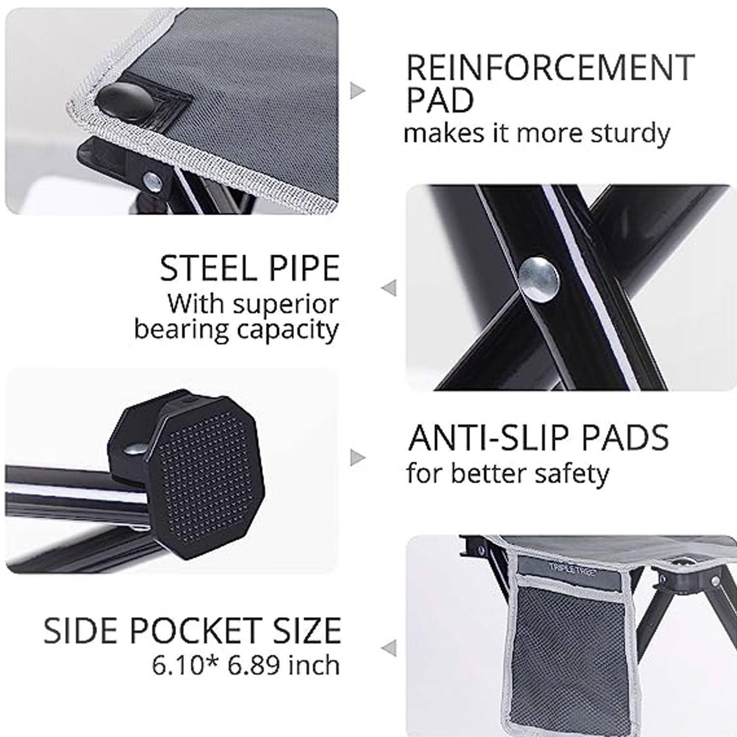 Easy To Carry Light Camping Picnic Square Stool 4