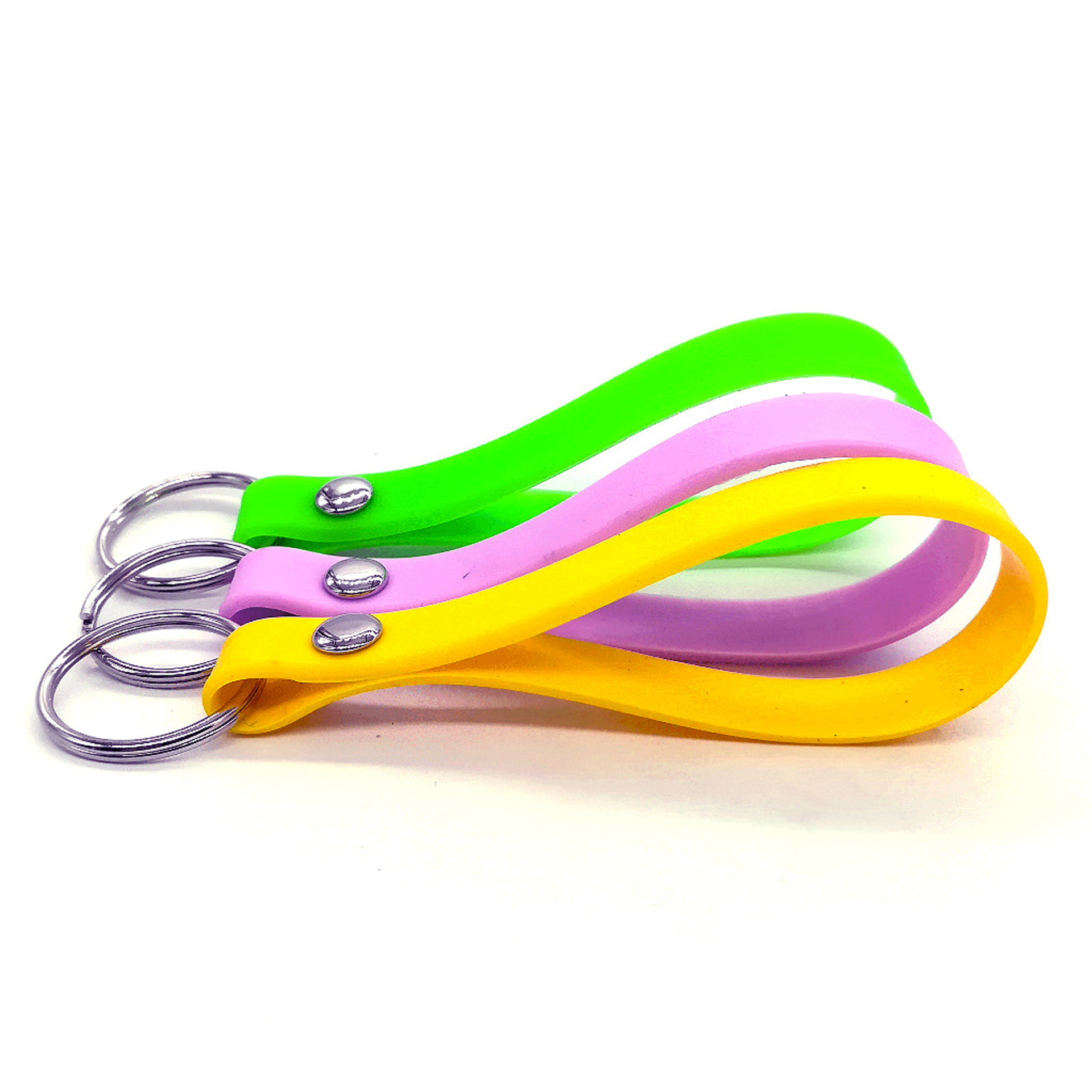 Silicone Rubber Band Key Rings Chains--8"x0.5"x0.08" 3