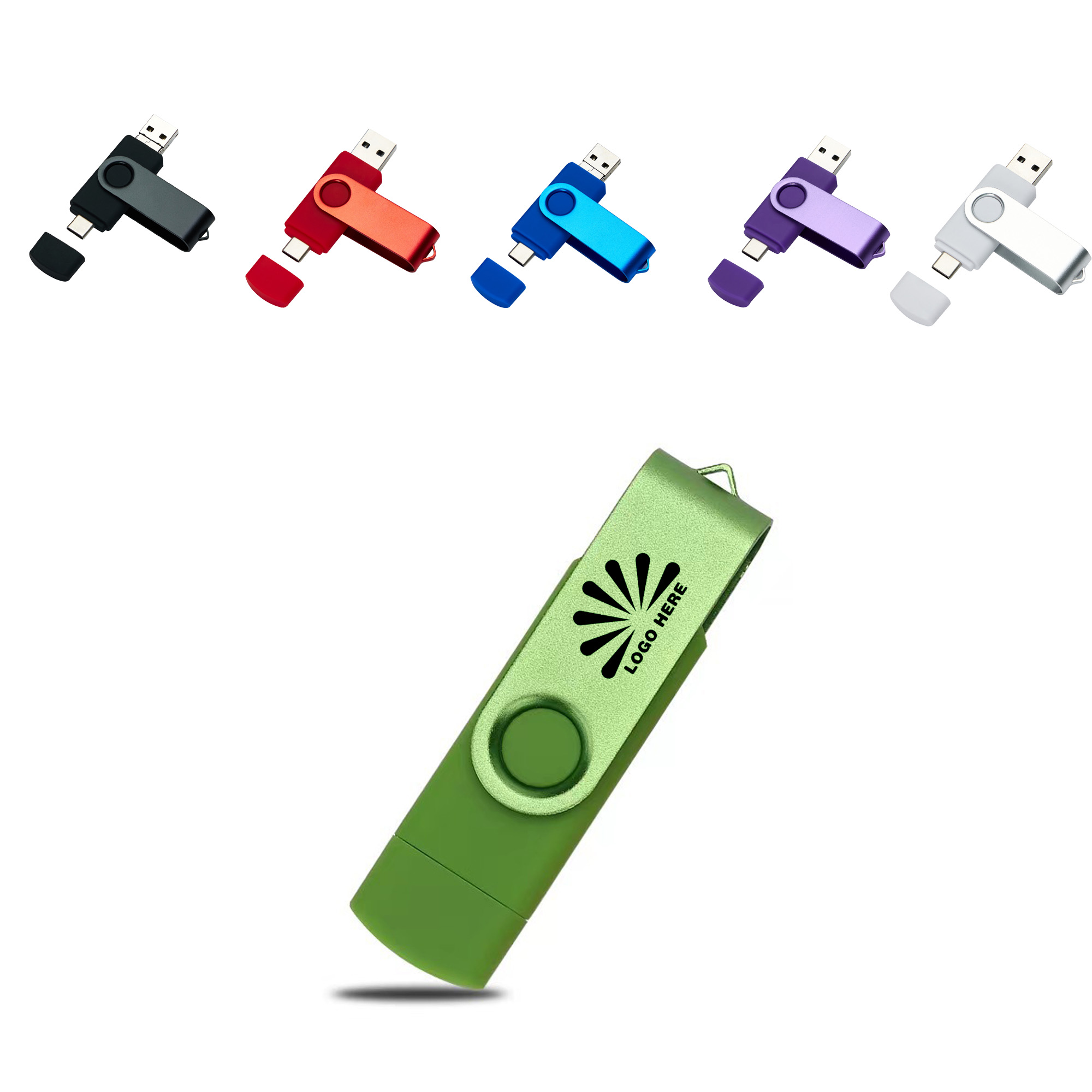 Portable Dual-Interface USB Drive with Custom Storage 1