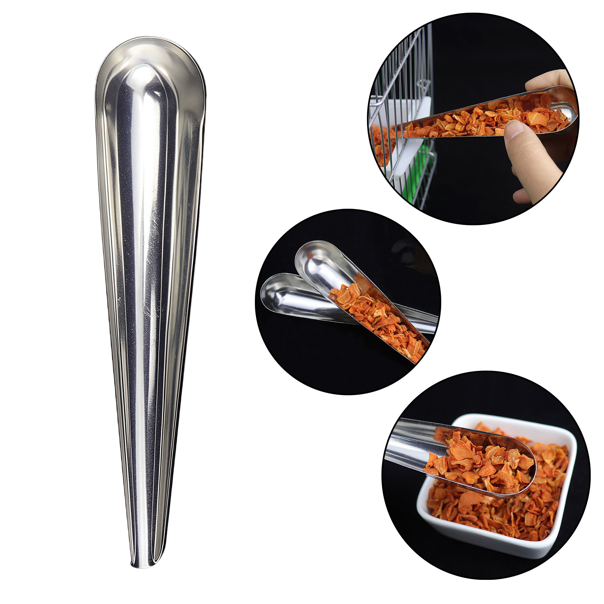 Stainless Steel Bird Feeding Spoon - Dual Use Food Dispenser 2