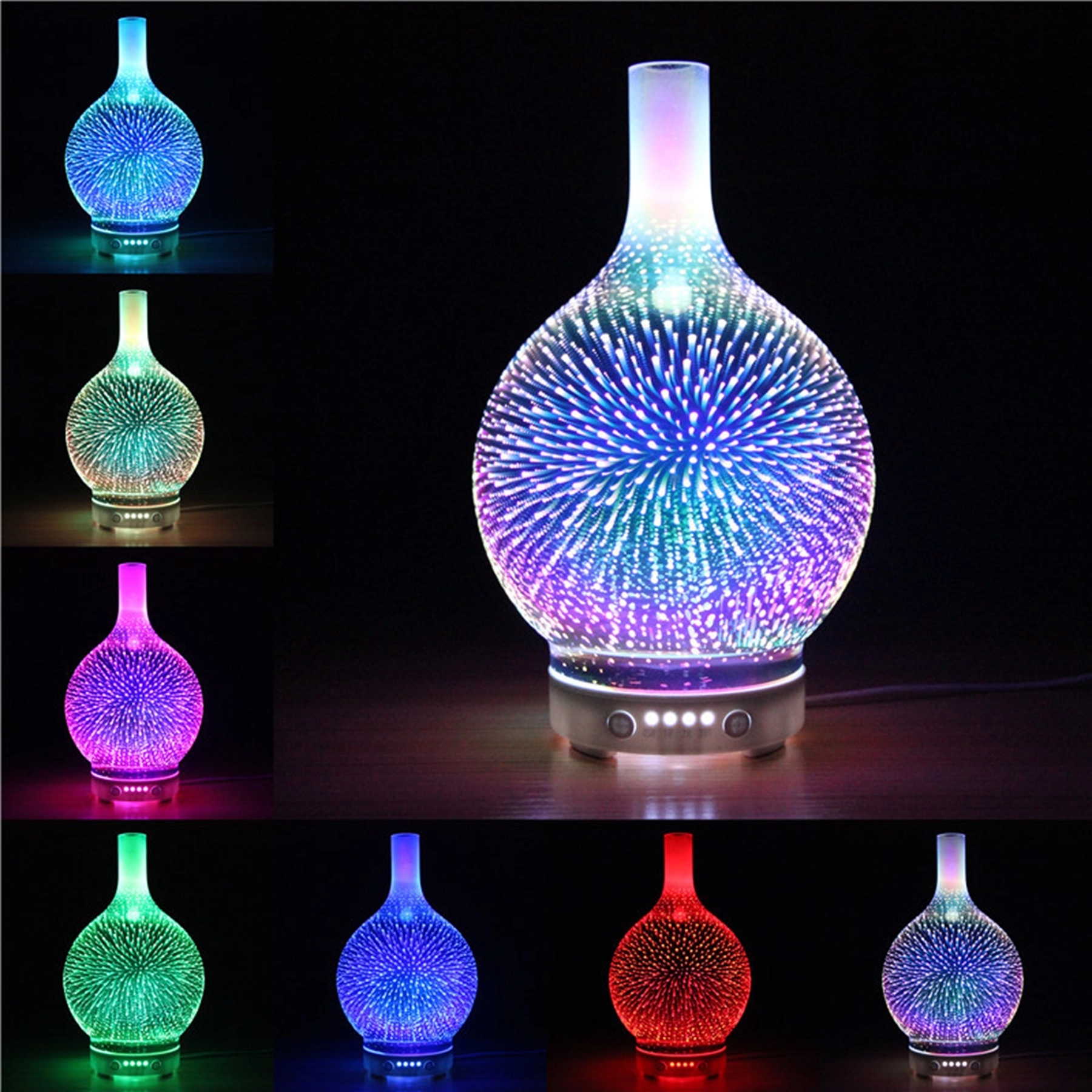 3D Firework Glass Vase Shape Oil Diffuser Air Humidifier 1