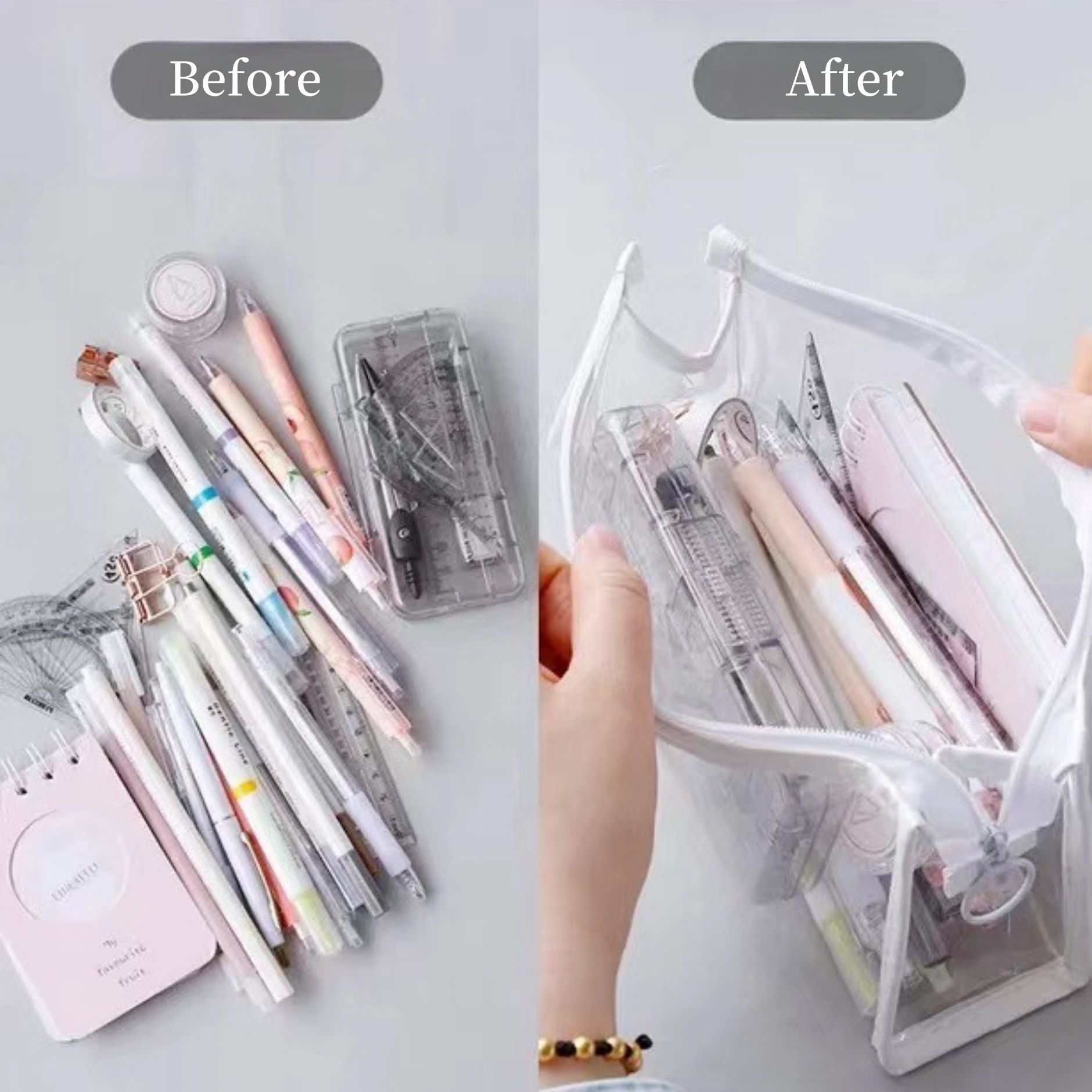 Clear Cosmetic Bag Pencil Pouch 8
