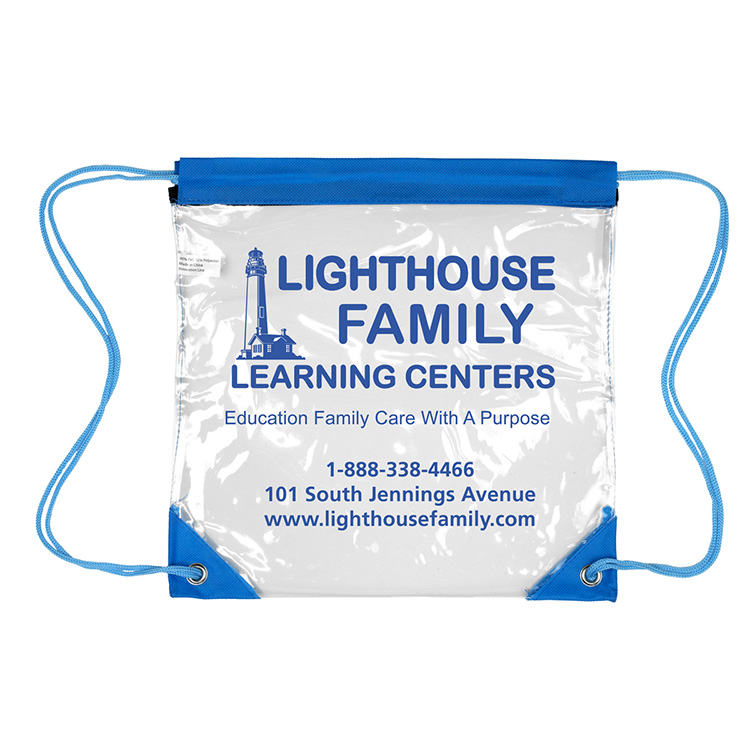 "Harris" Clear Vinyl Stadium Compliant Cinch Pack Backpack 7