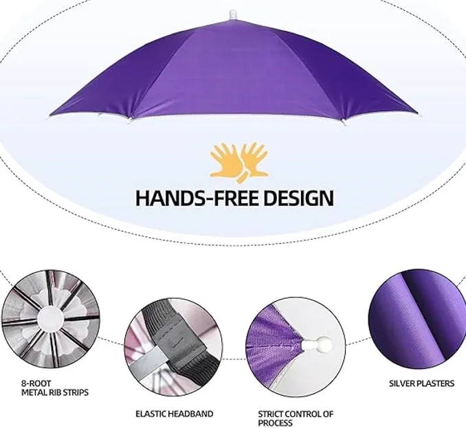 Lightweight Foldable Umbrella Hat for Travel Camping Hiking - UV Protection 7