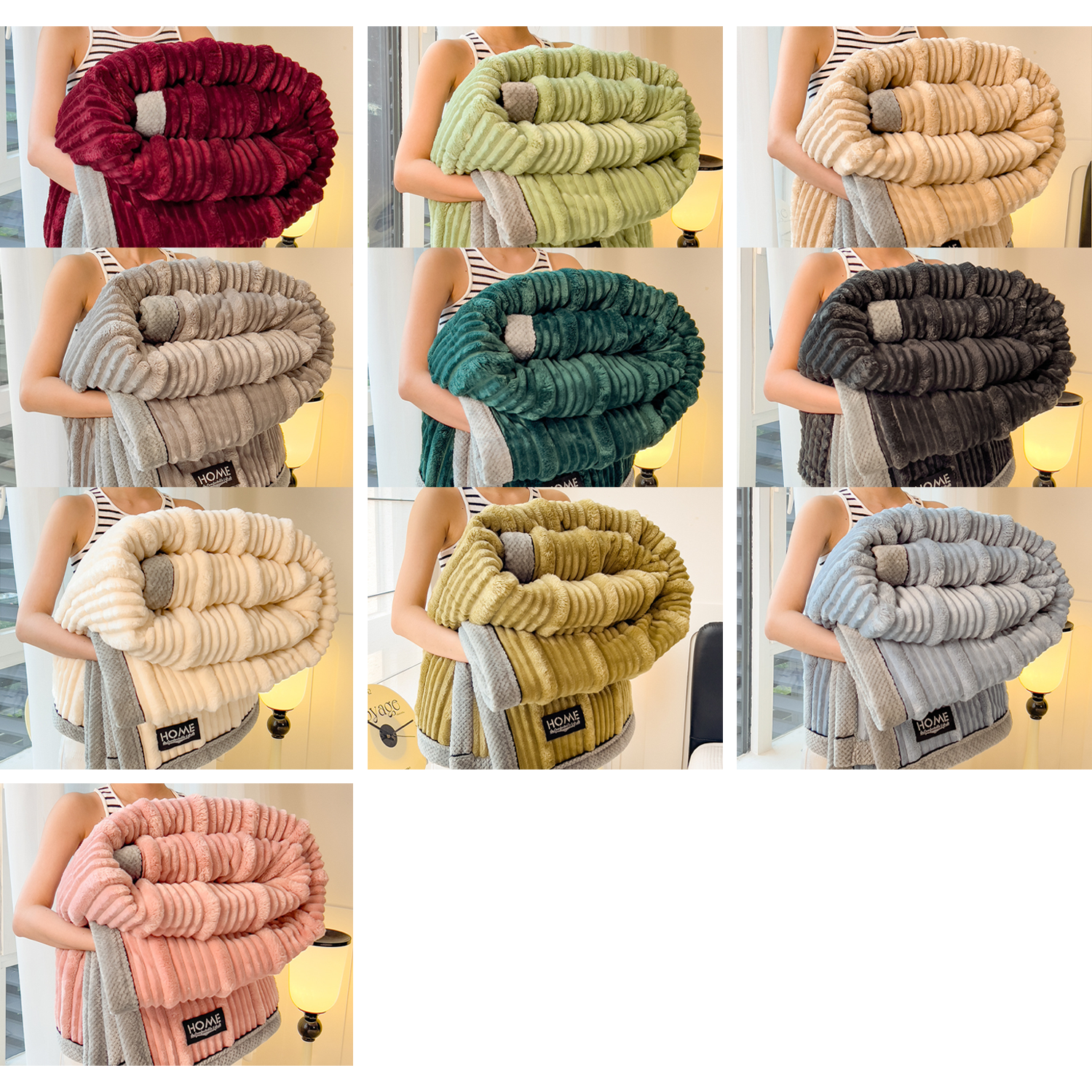 polyester solid color super soft Velvet Flannel blanket 5