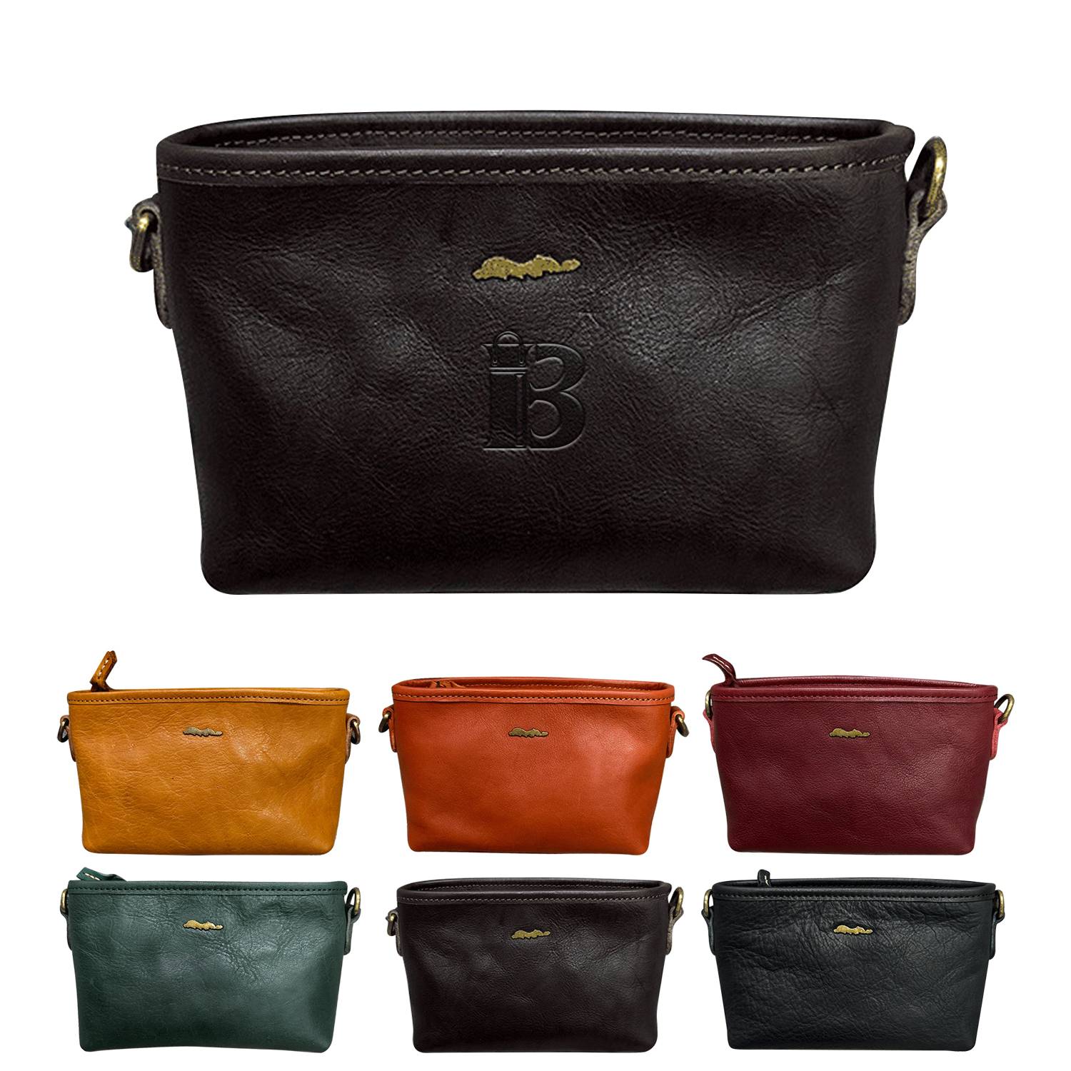 Genuine Leather Single Shoulder Retro Wide Crossbody Bag 12