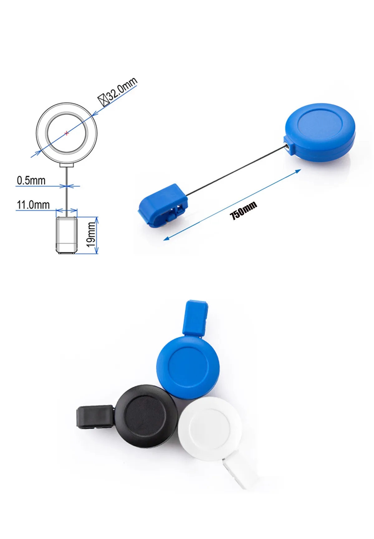 Retractable Badge Holders with Carabiner Reel Clip 6