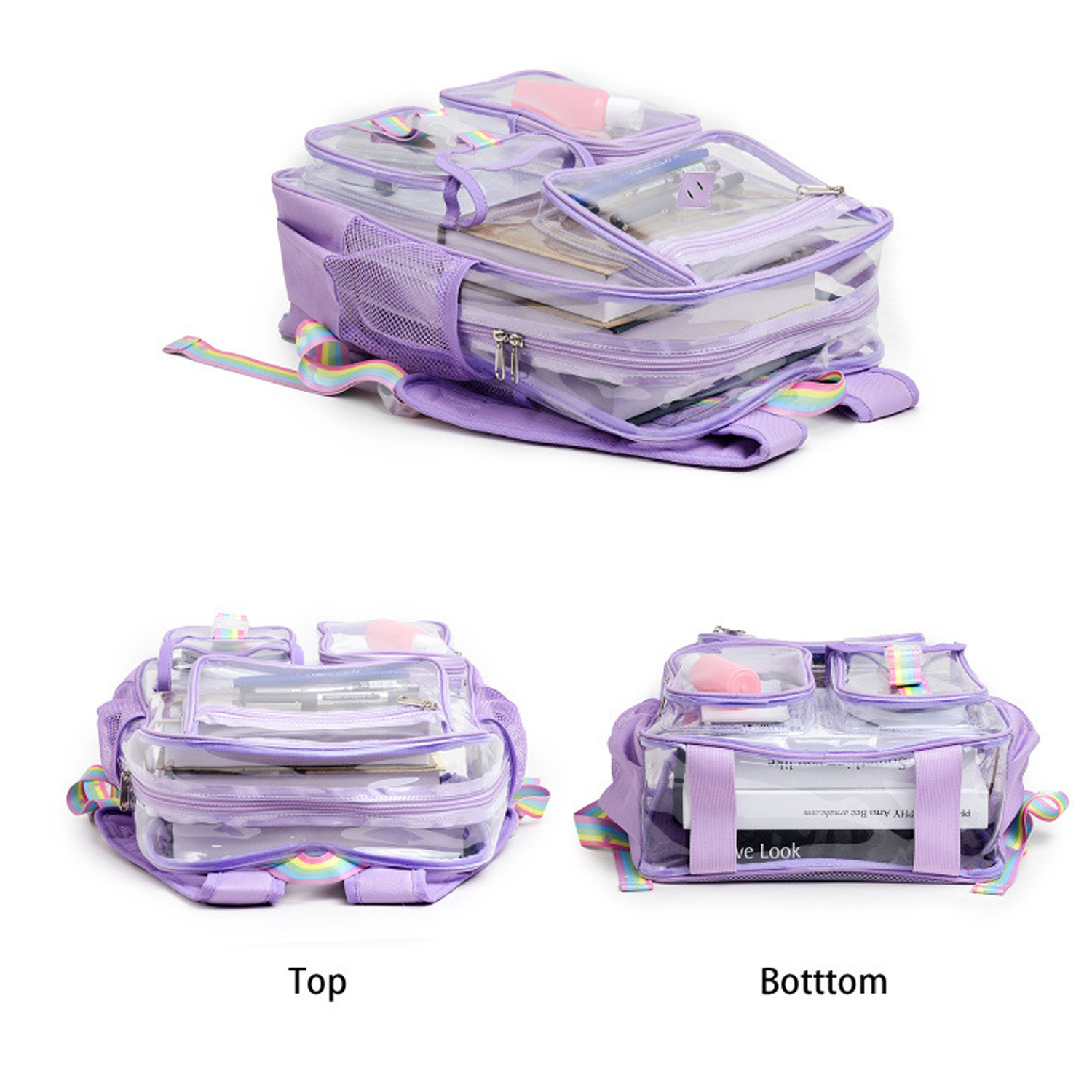PVC outdoor fitness transparent backpack 5