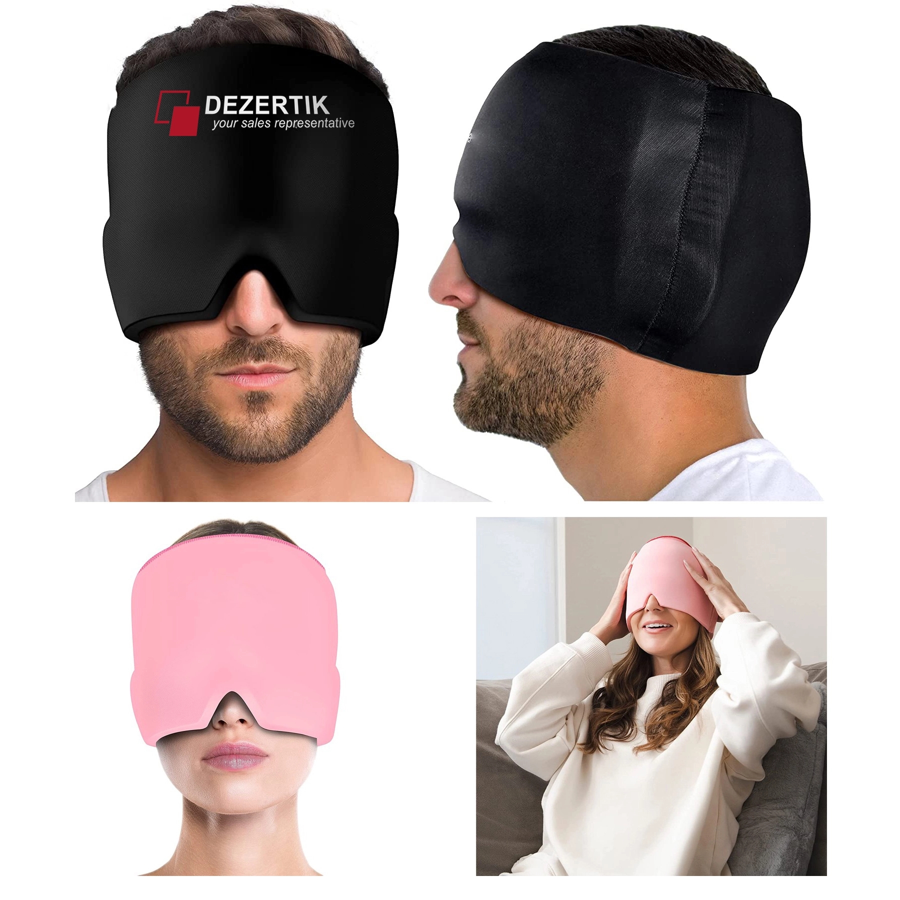 Cooling Headache Relief Wrap Gel Ice Pack Mask 1