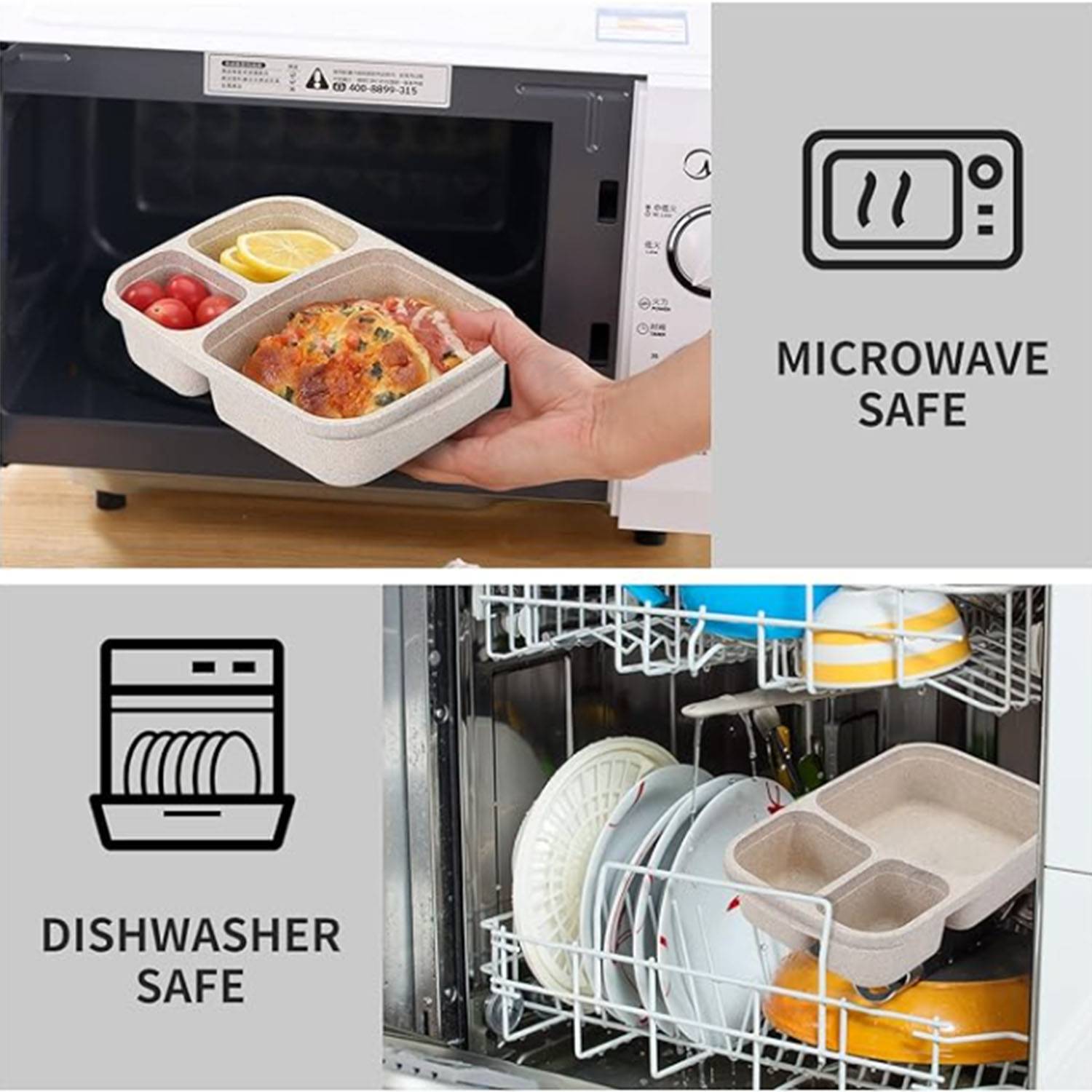 Wheat Straw Compartment lunch Box 3