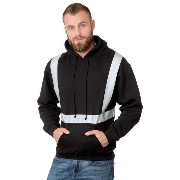 Hi-Vis Pullover Hoodie Solid Striping 5