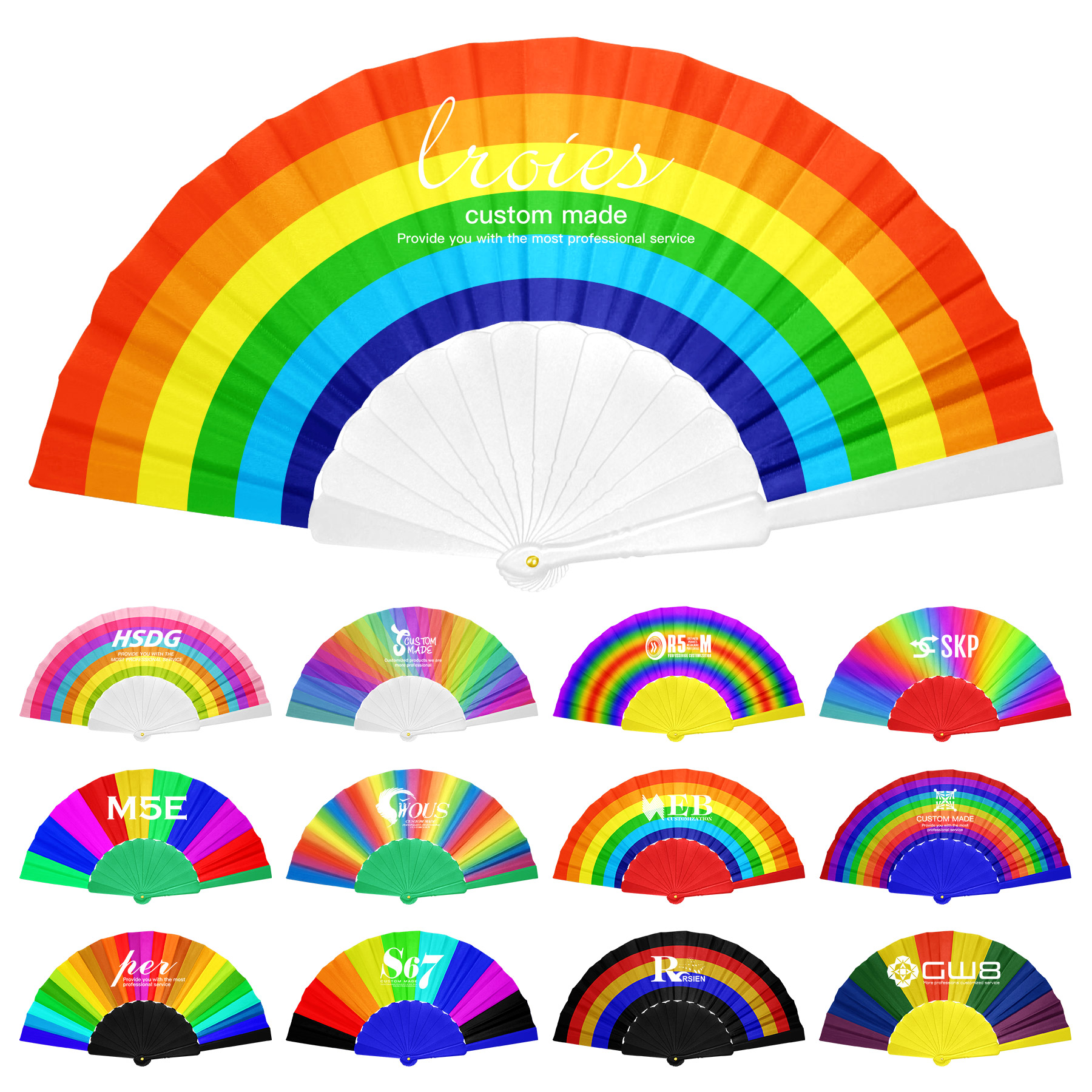 9" Plastic Folding Hand Fan 4