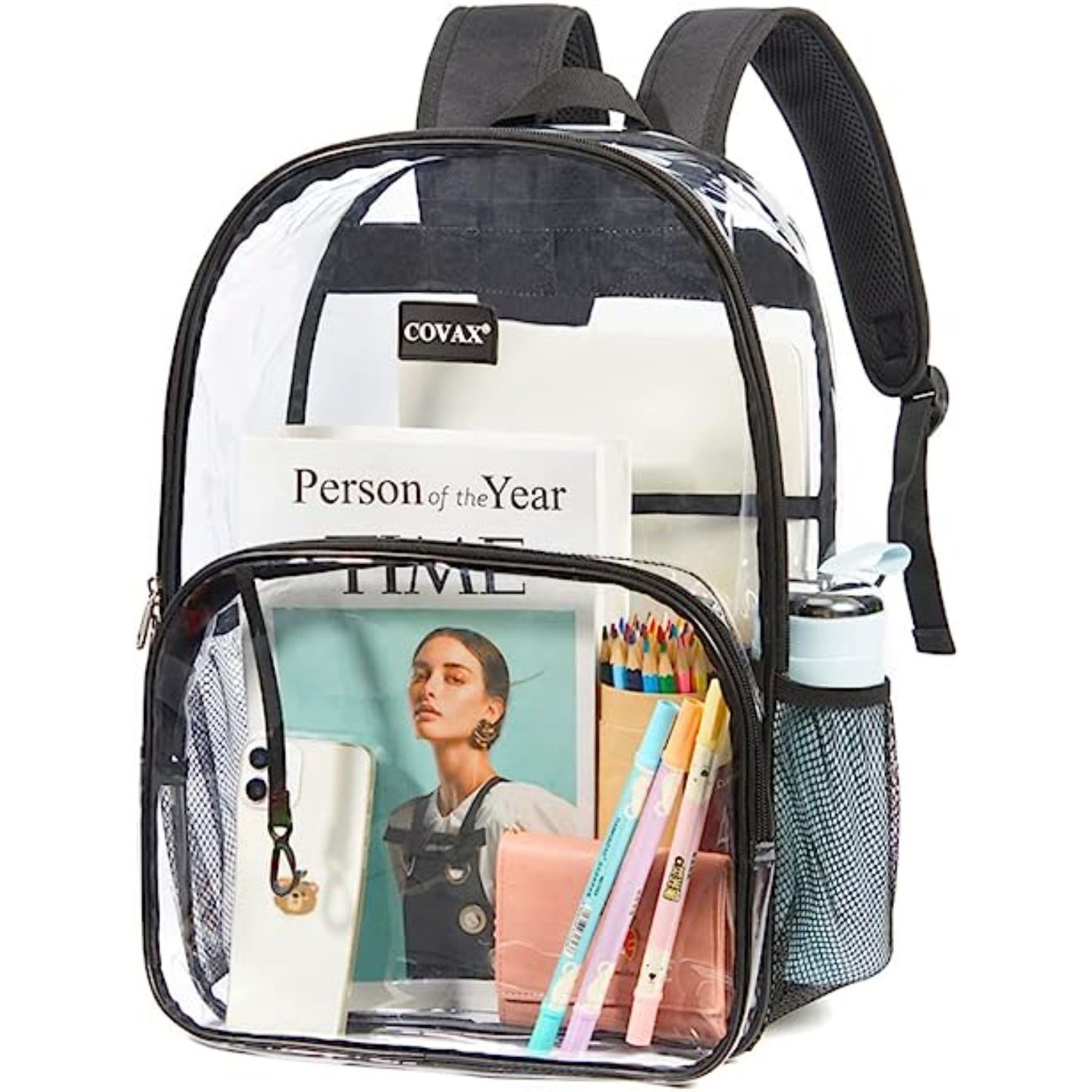 Water-resistant Heavy Duty Clear PVC Transparent Backpack 5