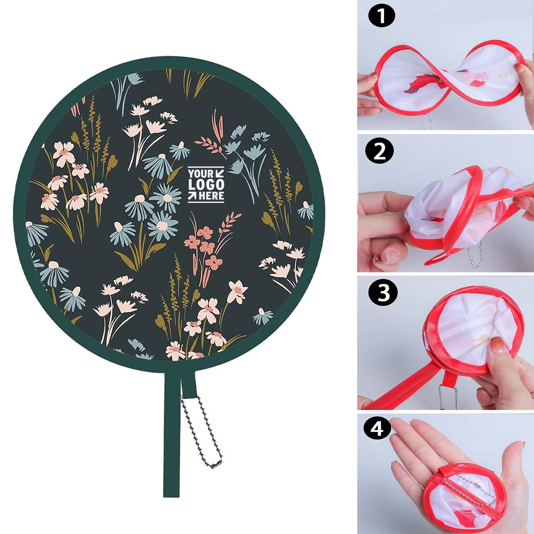4 PCS 4 Styles Foldable Cooling Fans