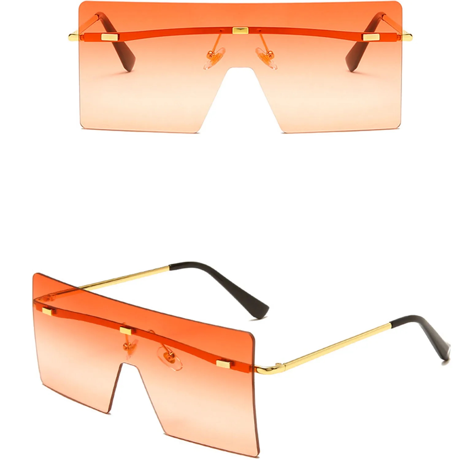Retro Rimless Rectangle Sunglasses 3