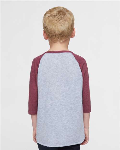 Toddler Baseball Fine Jersey Three-Quarter Sleeve Tee - 3330 8