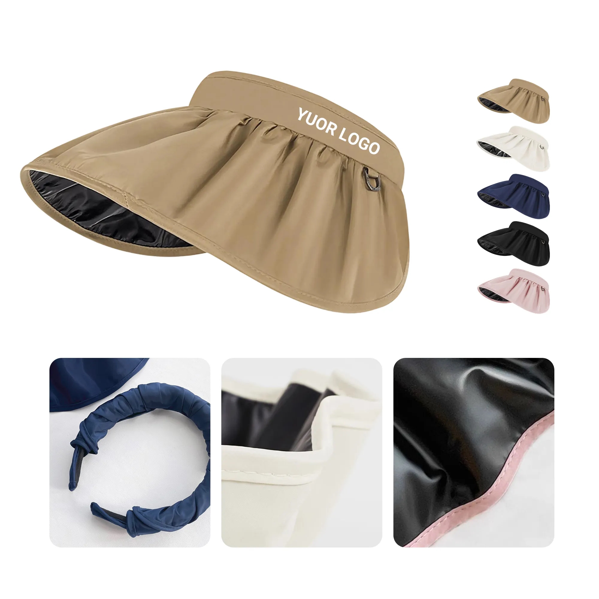 MOQ 50 UV-Protective Visor Hat for Women's Sports 5