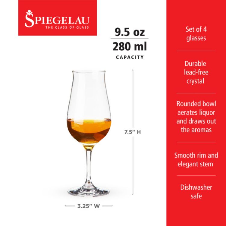 Spiegelau 9.5 oz Whiskey Snifter Premium, set of 4 2
