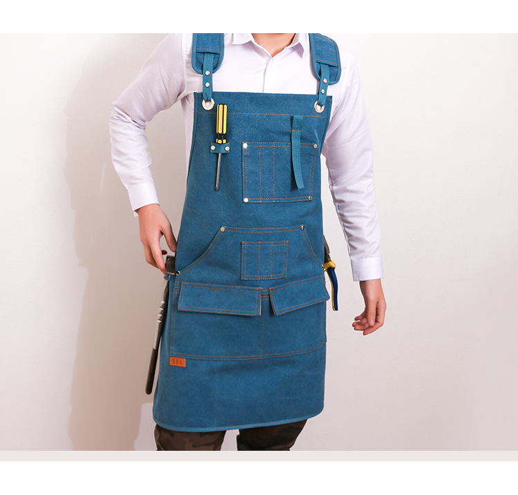Chef Customized Sleeveless Adjustable Strap Aprons for Men Women / Large Pockets 8
