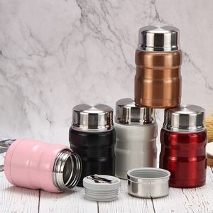 850ml Stainless Steel Food Cup With Double Wall Insulation Foldable Spoon 32