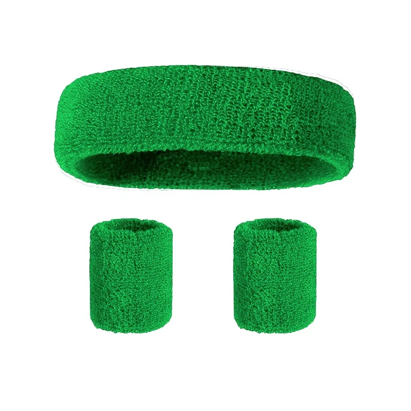 Sweat Absorbing Headband Wristband Set 4