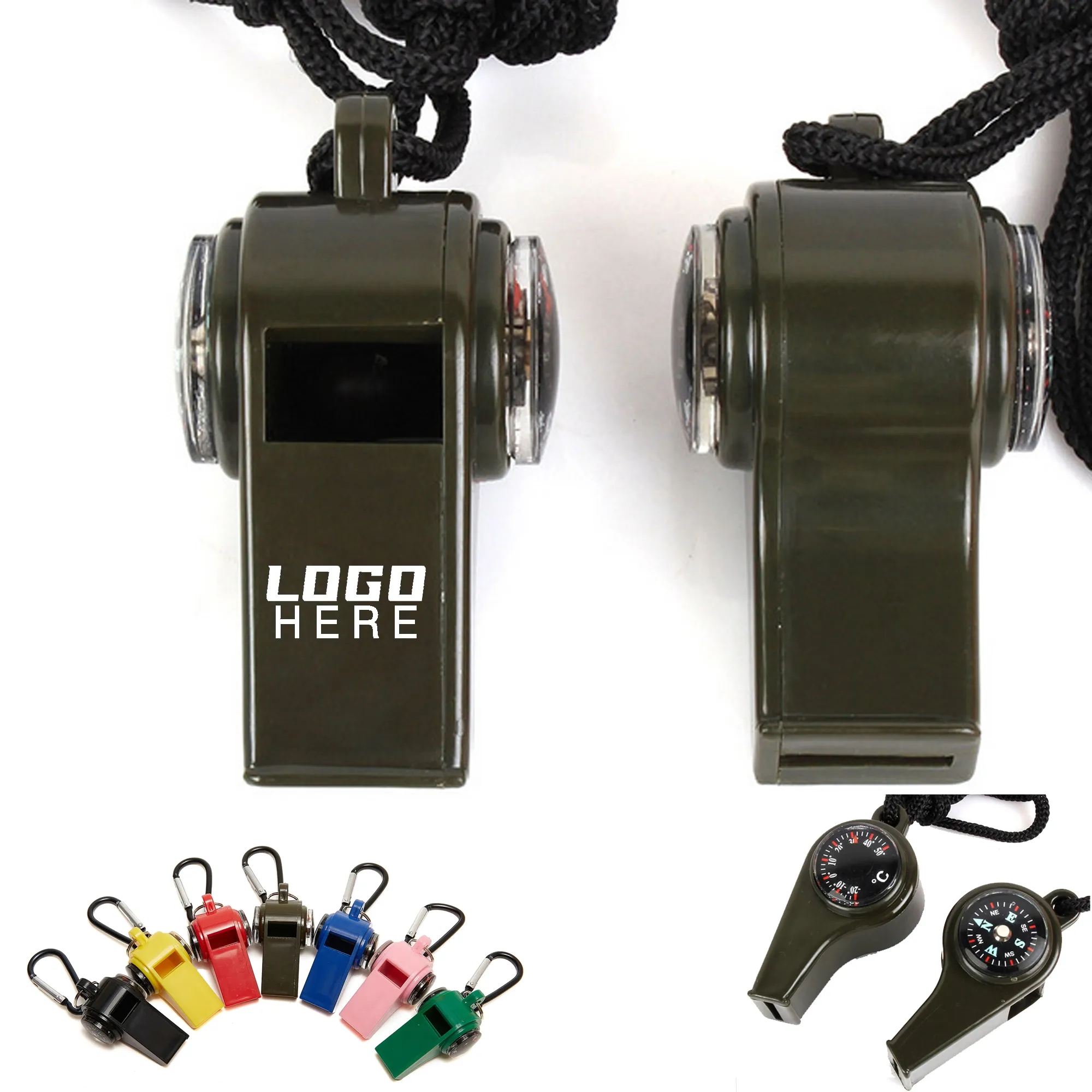 3-in-1 Survival Whistle Compass Thermometer MOQ100pcs