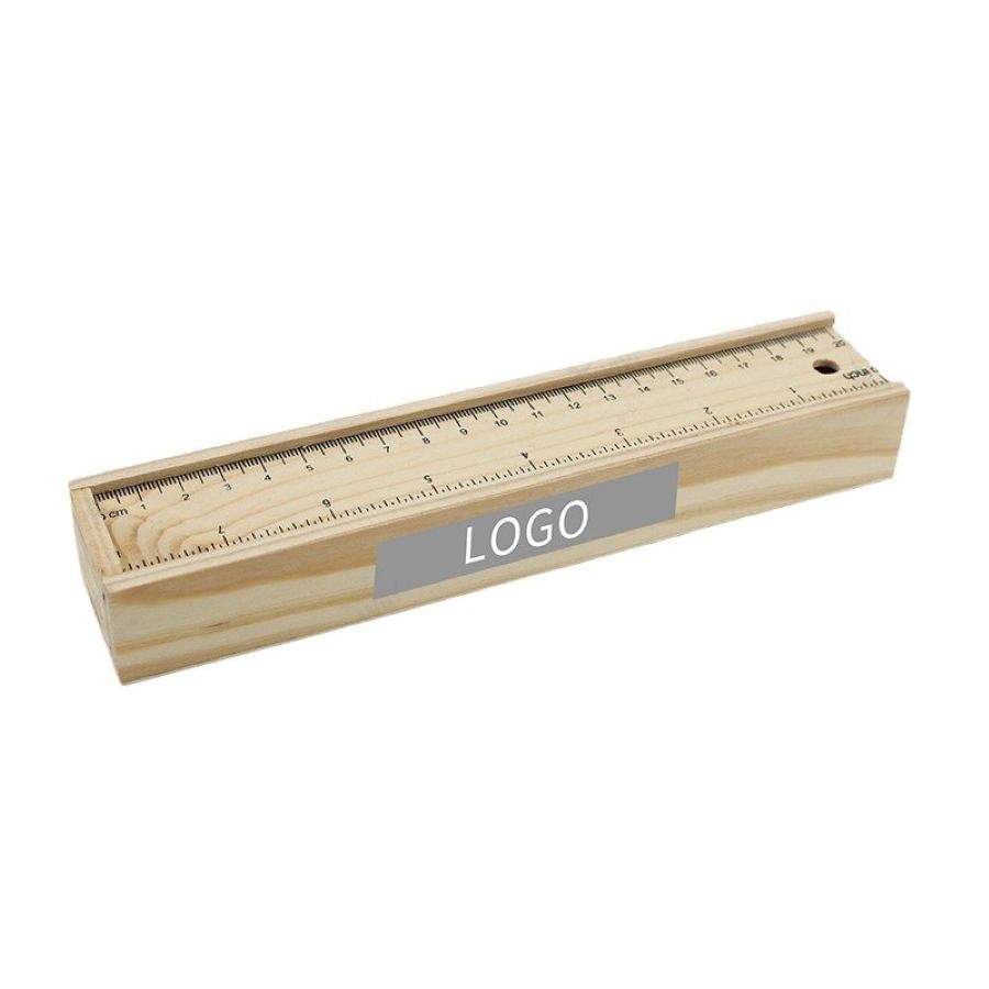 12 Color Pencil Set on Wooden Ruler 1